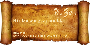 Winterberg Zsanett névjegykártya